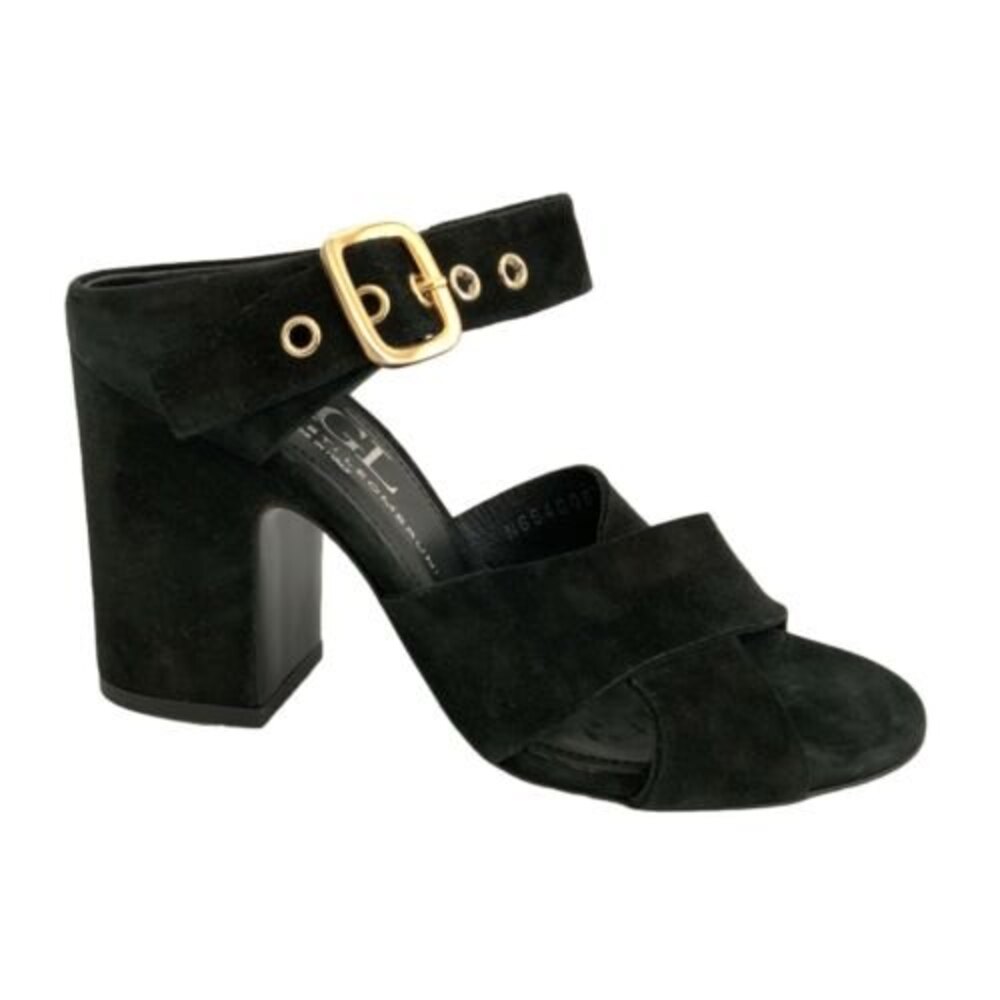 AGL Attilio Giusti Leombruni Leather Two Band Sandals Black 36
